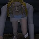 L:aura climbs on the outside of turret