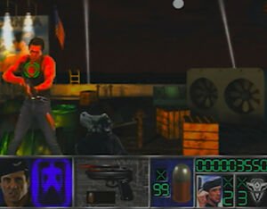 Arcade style shooter section