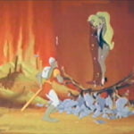 Dirk frees Daphne from the dragons spell
