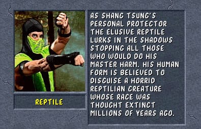 Reptile Mortal Kombat 2 move list for 3DO